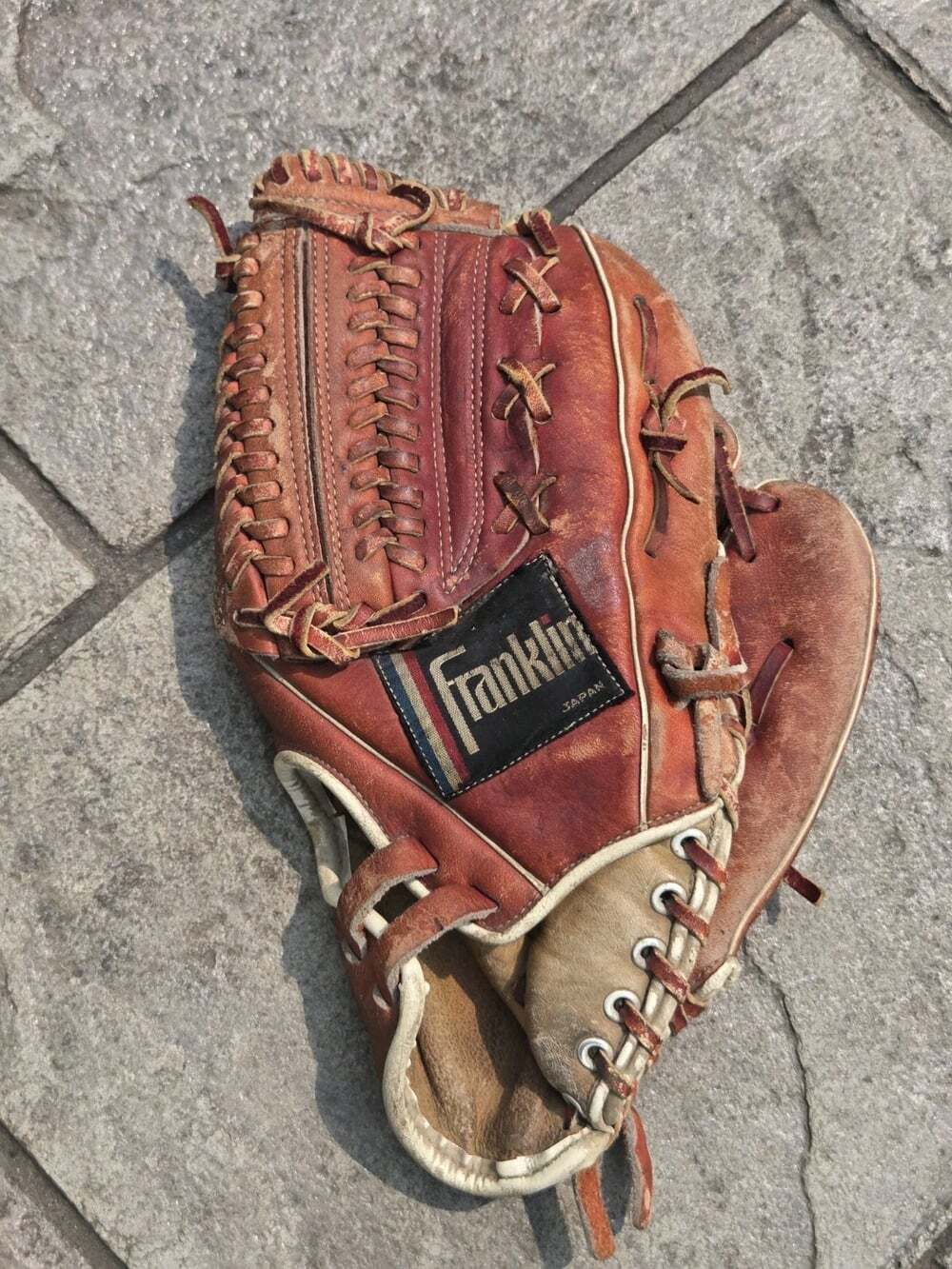 Vintage Franklin "The Backhander" Baseball Glove Mitt Flex Hinge Japan Leather
